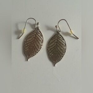 Anthropologie Gold Feather Earrings